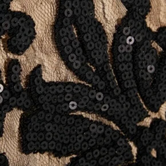 NWOT Diane von Furstenberg Elle Wrap Black Sequin Embellished Lace Gown - Picture 6 of 6